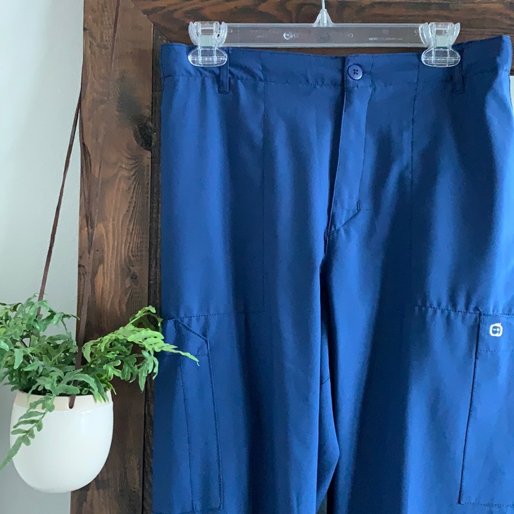 Medium WonderWink navy scrub bottoms.